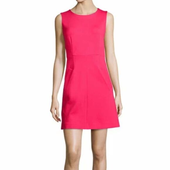 Diane von Furstenburg Carpreena Mini Hot Pink Sleeveless Dress w/ Pockets Sz 4 - Picture 11 of 11